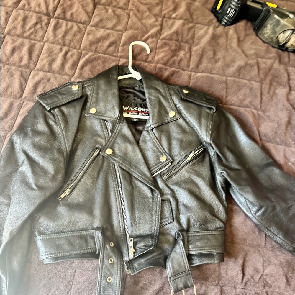 Wilson Women's Black Leather Biker Jacket